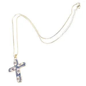 Anhänger Halsketten Halskette Auge Böse Glück Schutz Schmuck Kreuz Amulett Kette Türkische Geschenk Geschenke Taufe Hamsa Religiöser Charme