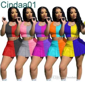 Women Tracksuits Designer Two Piece Dress T Shirt Shorts Yoga Outfits Summer Sexy Slim Vest Skirt Jogger Sets