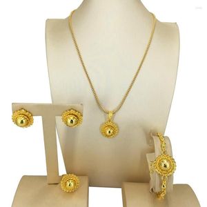 Orecchini di collana set yuminglai Bellissimi gioielli brasiliani per donne Dubai Gold Pendants Set FHK14261