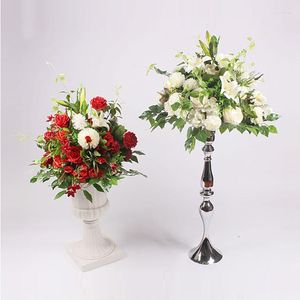 Dekorative Blumen, 40 cm, Seide, Pfingstrosen, Rosen, Hortensien, künstliche Blumen, Ball-Arrangement, Dekor für Hochzeit, Hintergrund, Tisch, T-Station, Blumenstrauß