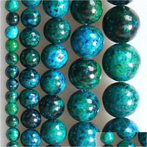 Cristallo 8Mm All'ingrosso 4.6.8.10.12. 14Mm Chrysocolla Stone Round Loose Spacer Beads 16 Pick Size Drop Delivery Jewelry Dhgarden Dhquv