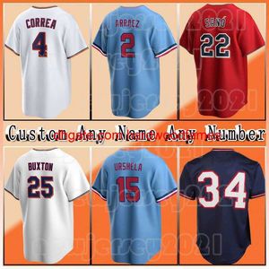 4 Carlos Correa Baseball 25 Byron Buxton Jersey 11 Horge Polanco T2 Luis Arraez Gio Urshela Gary Sanchez Miguel Sano Max Kepler Sonny Grey Rod Carew