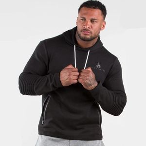 Men's Hoodies & Sweatshirts Black Casual Men Cotton Sweatshirt Gyms Fitness Workout Pullover 2023 Spring Male Hooded Sportswear Tops Clothin