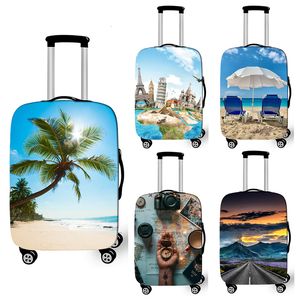 Tasonderdelen accessoires tropisch strand bagage deksels elastische snelweg koffer beschermende covers voor reisaccessoires anti-stof trolley case cover 230214