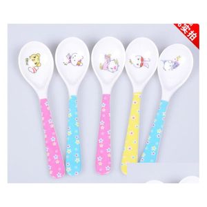 Löffel Großhandel Baby Löffel Kinder Melamin Material Geschirr Colher Talheres Langstiel Mini Suppe Colheres Ladle Drop Lieferung Dhkhj