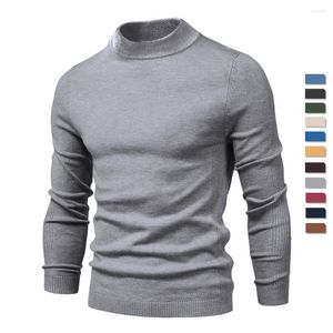 Men's Sweaters 2023 Trend High Quality Mens Winter Colorful Turtleneck Thick Warm Slim Casual Turtle Neck Solid