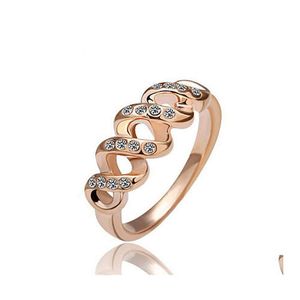 Band Rings for Women Wedding Bands Dress Rose Gold Filled Engagement Fashion Korean Jewelry Brands Masonic Diamond Drop Delivery DHSFH