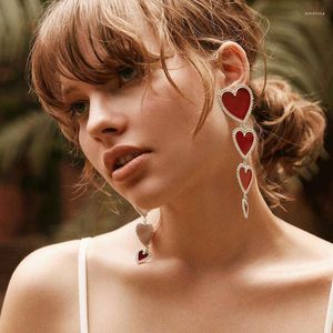 dangle earringsトレンディなヴィンテージハート女性のための気質のジュエリーギフトのためのヴィンテージハート