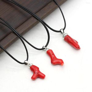 Pendant Necklaces Wholesale10PCS Natural Shell Red Coral Branch Irregular Necklace For Woman Jewelry Making DIY Accessories Ornament Gift