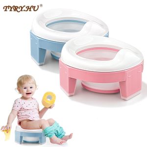 Seat Covers TYRY.HU Baby Portable Toilet Multifunction Pot Silicone Baby Folding Potty Training Seat 3 in 1 Travel Training Chair Toilet Pot 230214