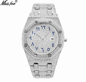 Altri orologi Missfox Watch Brand Hip Hop Hop High End Full Diamond Calendar Watch maschile
