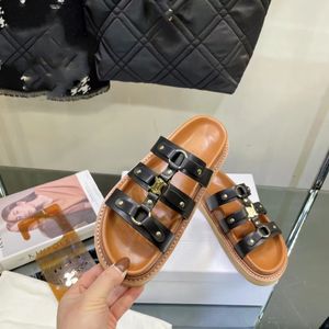 Kapcie prawdziwe skórzane buty damskie styl retro rzymski grzybowy sandały sandały projektanta fabryka domu Kobiety Summer Classic Beach Buty 35-41