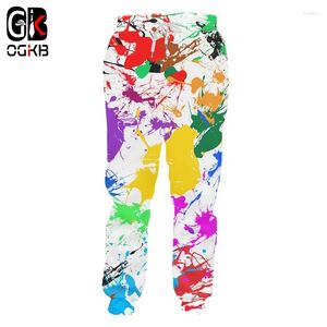 Calças Masculinas OGKB Jogging Homens e Mulheres Hip-hop Fitness 3D Tie-dyed Calças de Moletom Personalidade Espiral Coloridas Grandes