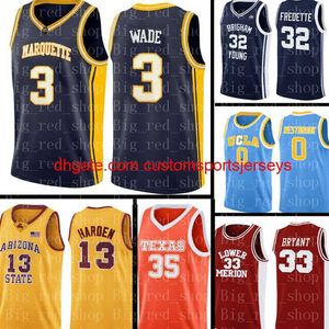 Сшитая майка NCAA Джерси Dwyane 3 Wade Basketball Jerseys Mens NCAA Jersey Embroidery