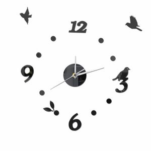 Wall Clocks Freely Flying Birds Digital Arabic Numbers Dot DIY Self-adhesive Clock Stickers Quartz Beautiful Decorative