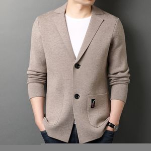 Mens Suits Blazers Mens Suit Jacket Spring Autumn Mens Casual Loose Knit Solid Color Coats High Quality Business Blazer Plus Size 3XL 230213