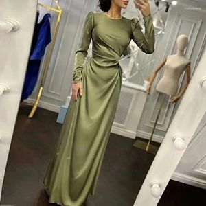 Casual Dresses Elegant Women Bodycon Party Dress Summer Long Sleeve Slim Fit Sundress Femme Robe Solid Round Neck Ladies Cover Up