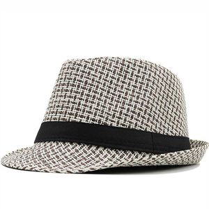 Breda randen hattar enkla sommarkvinnor män fedoras halm hatt flicka fiske trilby panama hattar män halm strand sol hattar för män andas fedora hatt r230214