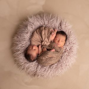 Blankets Swaddling Baby Round Blanket Long Pile Mongolia Faux Fur Studio Prop born Po Shoot Background Basket Filler Pography Accessories hhhhhhe 230214