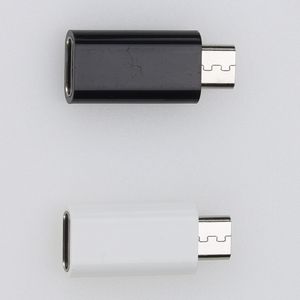 Svart/vit typ C Kvinna till Micro USB -kontaktkonverterare för Android -mobiltelefonadapter