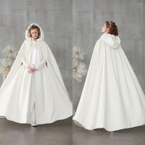 Avvolge inverno caldo velluto avorio da sposa mantello con cappuccio mantello da sposa con cappuccio cappotto abito cosplay su misura
