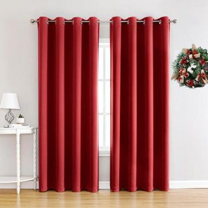 Curtain Window Blackout Material Solid Curtains For Living Room Panel Bedroom 100x250cm Christmas Home Decor