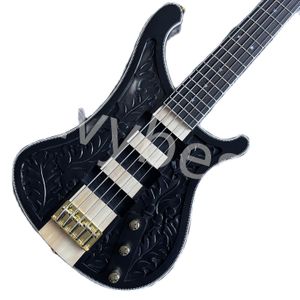 Padrões ou designs de escultura preta da guitarra elétrica Lvybest na Woodwor Electric Guitar 2023 Novo Pop Pop Hout-De-De Moda Especial em forma especial