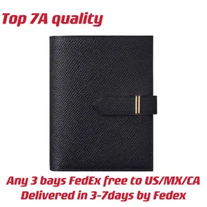 Top 7A Classic Bearn Designer Carteira WOEMN Titular do Cartão Couro Macio Epsom Couro Genuíno Ouro/Prata Ferragens Simples Carteiras Curtas Bolso para Moedas Com Caixa/Saco para Pó