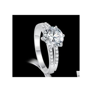 Anello solitario Matrimonio Fidanzamento Placcato oro 18 carati Champagne Memoria del passato Design Anelli con pietre preziose Gioielli con consegna a goccia Dhrph