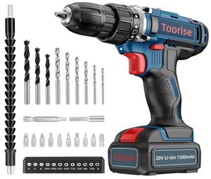 Power Tool Sets 20V Cordless Drill Lithiumion Driver Set With 1500mah Battery 211 Torque Impact 2 Variable Speed7229244