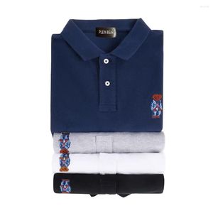 Polos masculinos têm camisas de pólo masculinas para homens bordados de pelúcia de pelúcia de manga curta de manga 8419