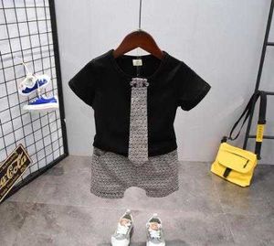 Сета для модных детей связывать джентльмен набор Y Boy's Suit детская одежда для шорт -шорт -шорты шорты