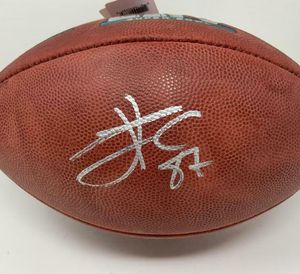 Kelce Mahomes Barkley Manning Witten Autograferad Signerad signatur Signatur Auto Autograf Samlingsbar samling Sprots Basketboll Ball Memorabilia