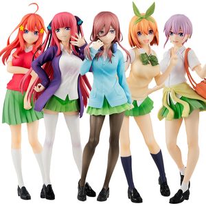 애니메이션 만화 전형적인 Quintuplets 그림 Nakano Ichika Nino Itsuki 학교 유니폼 정적 컬렉션 18cm PVC 장난감 230213