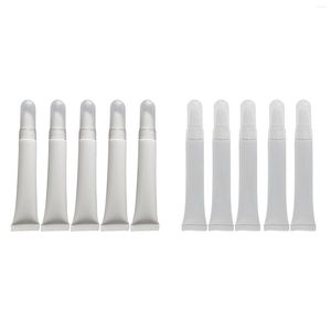 Storage Bottles 5-Pack Soft 10ml Plastic Empty Tubes Refillable Toiletry Lotion Containers For Traveling Reusable Home Use DIY Project