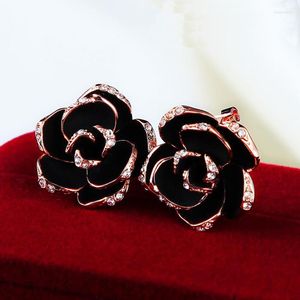 Studörhängen toppkvalitet Zye660 Crystal Mosaic Rose Earring Gold Color Jewelry Österrikiska