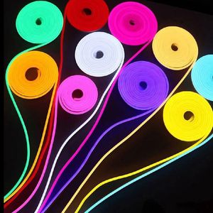 Neon Rope Lights LED Strings Sign Flexible Pixels Light Dream Color SMD2835 DC12V Waterproof for DIY Bedroom Wall Wedding Party Bars Advertising Signs usastar