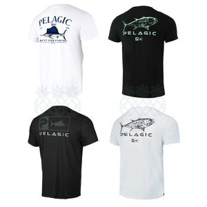 Camisetas ao ar livre camisas de pesca pelágica shortsleeve masculino de roupas de roupa upf50 camisa de proteção solar respirável esporte ao ar livre J230214
