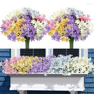 Dekorative Blumen, 3 Bündel, künstliche, gefälschte Pflanzen für den Außenbereich, künstliche, UV-beständige Fleur Artificielle, hängende Dekorationen für den Innen- und Außenbereich