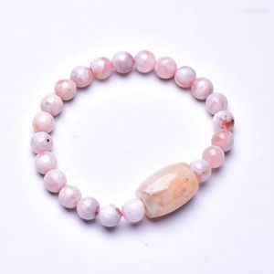 Strand Cherry Blossoms Natural Crystal Armband 8mm Runda pärlor med hinkpärlarmband Lyckligt för kvinnors present Färska smycken