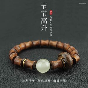 Strand Bamboo Bracelets Posiedź bransoletki z urokami dla kobiet mody sandałowate świetliste koraliki Jewlery