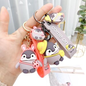 Principais anéis de desenho animado Penguin Keychain fofo casais acessórios com chaves de presente para garotas de garotas