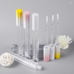 Depolama Şişeleri Topesa30pcs Sarı Beyaz Çiçek Şeffaf Dudak Parlak Tüp Ruj Boş doldurulabilir Kozmetik Konteyner DIY Aletleri