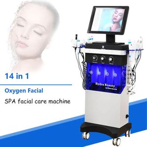 14 IN1 Máquina facial de oxigênio Dispositivos de cuidados de face Diamante e aqua aqua Máquinas de dermoabrasão facial