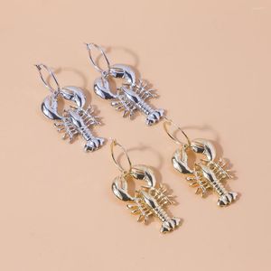 Kolczyki Dangle Kolor Gold Boho Big Lobster Drop for Women Cute Ocean Beach Sea Vintage Earring Oświadczenie biżuteria brincos