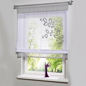 Cortina de cozinha bordada floral tule tulle Roman Sheer Voile Curtains para sala de estar da sala da sala de estar para casa