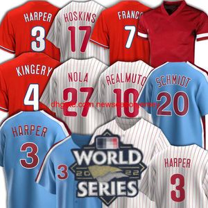 Kyle Schwarber Rhys Hoskins Beyzbol Forması 10 JT Realmuto Bryce Özel 3 Harper 20 Mike Schmidt 10 Darren Daulton 27 Aaron Nola Mens Kadın