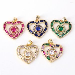 Pendant Necklaces 10PCS Cute Zircon Heart Necklace For Women Charm CZ Love Charms Jewelry 2023