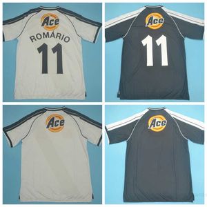 2000 2001 Soccer Vintage 11 ROMARIO Maglia retrò DEDE LUIZAO PAULO MIRANDA JUNINHO DONIZETE MATCH WORN Maglia da calcio bianca nera Kit D-J-M