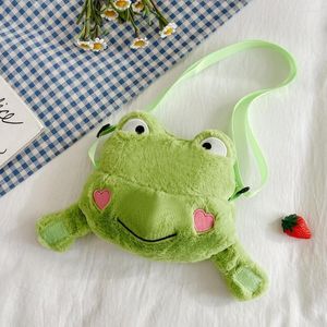 Nowe torby wieczorowe Crossbody Cute Frog Messenger Sling Bag Pluszowy miękki mody